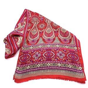Oscar de la Renta Vintage Paisley Silk Scarf 10” x 52”
